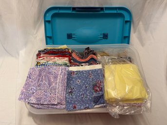 4' Quilting Fabric Squares In Sterelite Storage Container