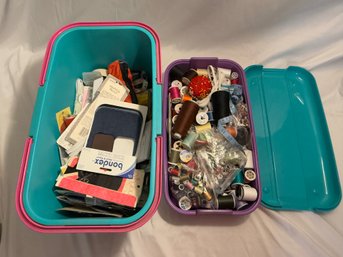 HUGE Sewing Kit- Mini Portable Sewing Machine, Scissors, Needles, Spools Of Thread, Repair Kit & So Much More