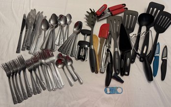 Silverware And Kitchen Utensil Lot