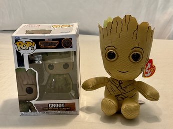 Funko Pop And TY Groot Figures