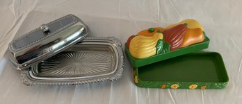 Thanksgiving And Stainless With Glass Plate Butter Dishes
