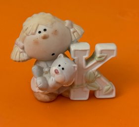Bumpkins Figurine By George Good Girl Holding A Bear 'k' Designed By Fabrizio