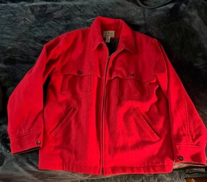 Llbean Red Wool Hunting Jacket Mens Large
