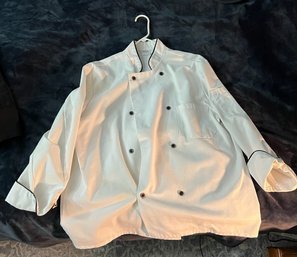 White Executive Chef's Jacket Coat Medium