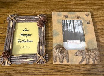 Log Cabin And Bear Woodland Photo Frames 4x6' Photos