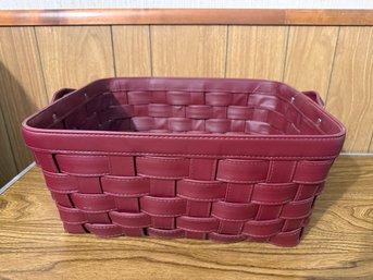 Woven Leather Storage Basket