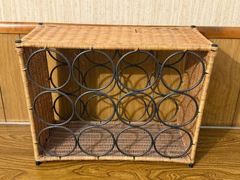 Wicker Rattan 12 Bottle Wine Rack
