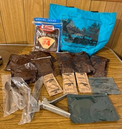 Bag Of Accessory Packets For Camping (4) A, (3) B, Strawberry Jam, Cocoa Beverage And Applesauce (see Photos)