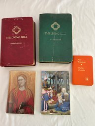 The Living Bible (2), Magnificat Vol 13 No 5 And 11 & FATHER CONNELL'S  NEW BALTIMORE CATECHISM No 3