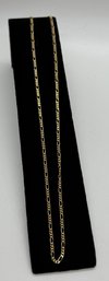 750 Gold Figaro Style Italian 17.5' Chain Necklace 6 Grams  #655
