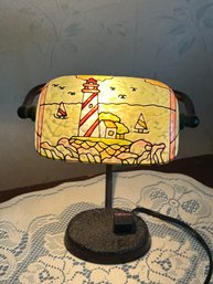 Tiffany Style Banker's Lighthouse Lamp