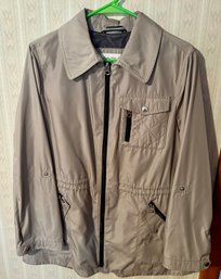 Nautica Beige Clasic Hooded Lightweight Windbreaker Jacket Large