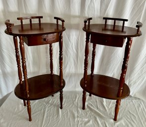 Pair Of Wooden Telephone Stands