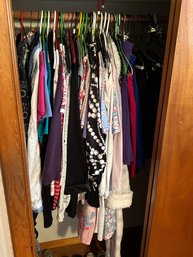 Large Lot Of Woman's Clothing (large Bedroom Closet) Sizes M/L With Vintage JJ Pewter Dove Laurel Leaf Pin