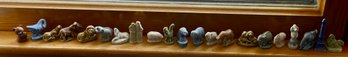 Wade Whimsies Green Noah & His Wife With Ark Animals Figurines Made In England