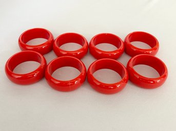 Vintage Red Bakelite? Napkin Rings Set Of 8