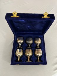 Vintage EPS Silver Plated Goblets (6 Cups) With Velvet Case