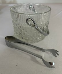 Crystal Basket Ice Bucket With Silver Handle Teleflora Made In France