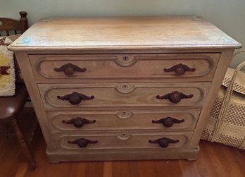 Antique Wooden Children's Dresser With Characters