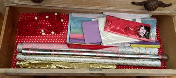 Contents Of Drawer Wrapping Paper Supplies