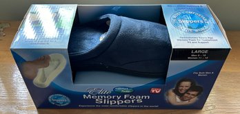 Elite Comfort Memory Foam Slippers LARGE Men 9 - 10 Women 11 - 12 New In Package
