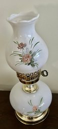 Vintage Floral Milk Glass Lamp