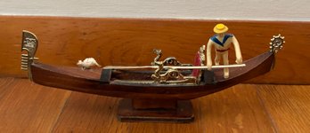 Vintage Wooden Gondola Gondolier Venice