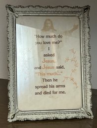 'How Much Do You Love Me?' Framed Jesus Religious Plaque Wall Hanging