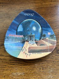 Vintage Ornamin Expo 67 Souvenir Plate Dish Tray Melamine 1967