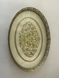 Large Vintage French Style Elegant Oval Vanity Tray