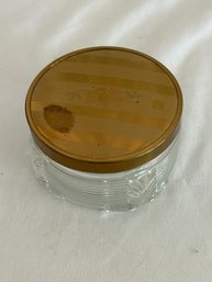 Vintage Clear Glass Powder Trinket Jar