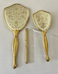 Antique Gold Floral Vanity Set
