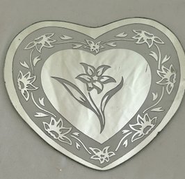 Antique Etched Floral Mirror Vanity Plate