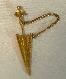 Vintage Umbrella Stick Pin - Gold Tone #611