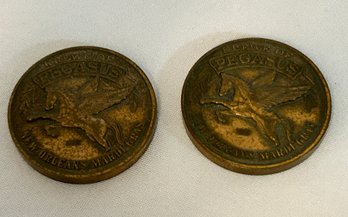 Krewe Pegasus New Orleans Mardi Gras 1977 Brass Coin Medalion #619