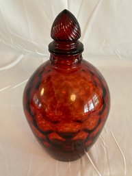 Ruby Red Wheaton Honeycomb Optic Decanter Bottle & Stopper, Optical Diamond