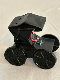 Amish Cart Buggy Salt Shaker Hand Painted Vintage Cast Iron Country Farmhouse