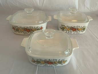 Vintage Corningware Casserole Set Of 3