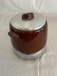 Vintage West Bend Stoneware Bean Pot With Original Recipe Book