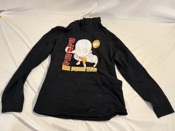 One Punch Man Black Hooded Sweatshirt Large
