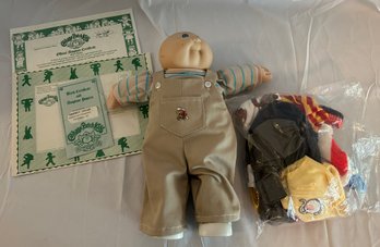 Cabbage Patch Doll With Adoption Papers, Birth Certificate And Clothes