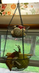 Hanging Basket With Faux Veggies