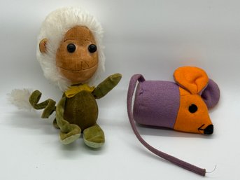 Vintage Handmade Monkey Mouse Stuffed Animals