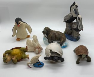 Penguin And Pelican Figurines Safari LTD Pals  And Coral Piece Ocean Theme #692