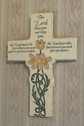 Vintage 2000 Inspire Etched Resin Floral Cross With Numbers 6:24-26