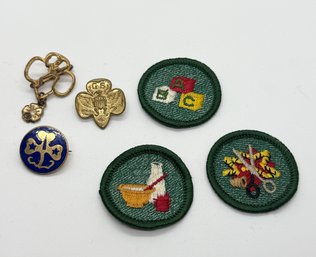 Vintage Girl Scout Brownie Pins Patches