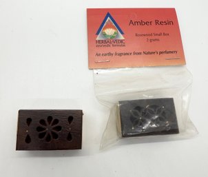 Amber Resin Rosewood Small Boxes One New In Package