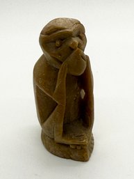 Vintage Chinese Hand Carved Speak No Evil Monkey Soapstone? #719