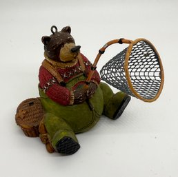 Vintage Wildlife Bear Fisherman Ornament Figure #724