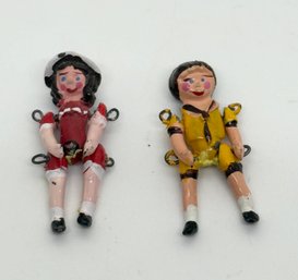 Hantel  Warwick Pewter Miniature Jointed Pair Dolls #726